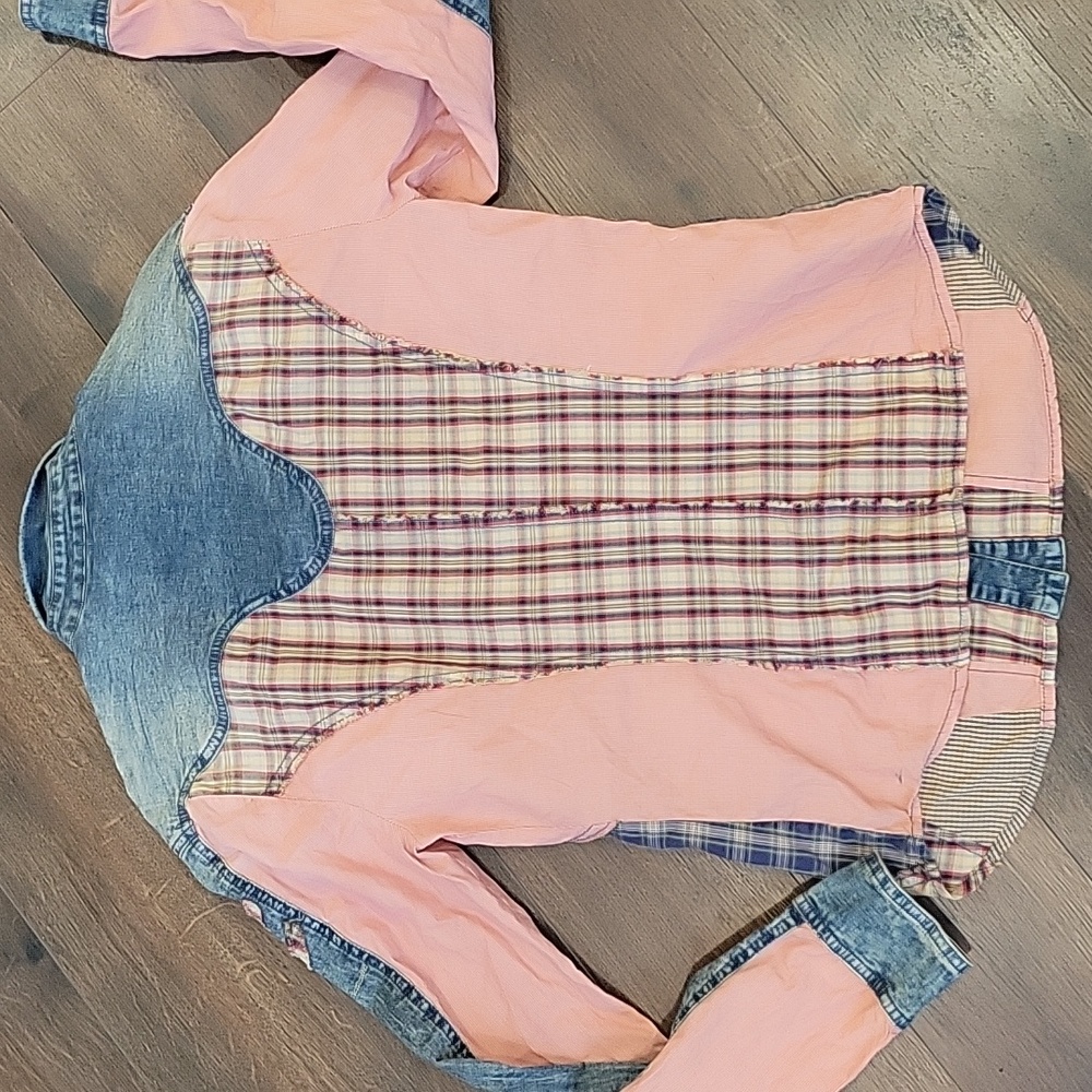 Elisa Cavaletti • Cowgirl, Boho. Western Mixed Media Patchwork Shirt small - Picture 7 of 9